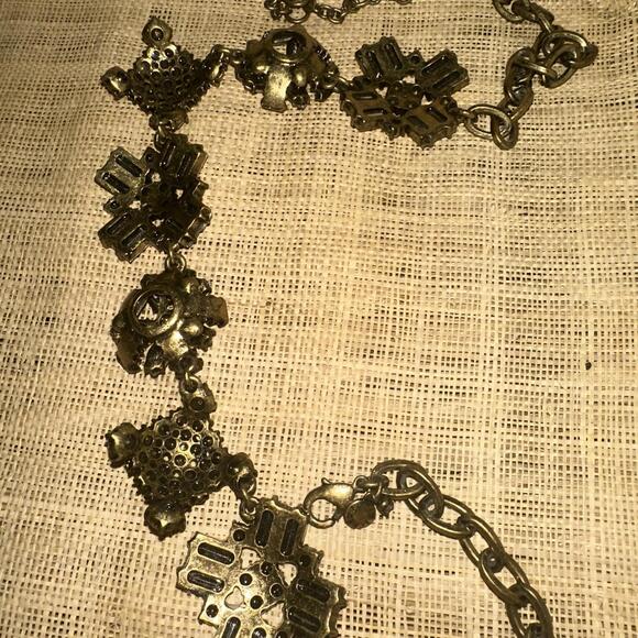 J. Crew Faux Diamonds Crystals Baguettes Bold Runway Statement Bib Necklace - Picture 7 of 7